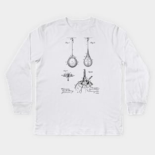 Striking Bag Vintage Patent Hand Drawing Kids Long Sleeve T-Shirt